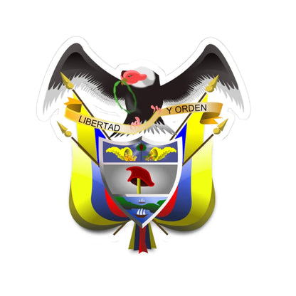 Colombiacoatofarms (Colombia) (Coat of Arms) STICKER Vinyl Kiss-Cut Decal 3 Inch White - The Sticker Space