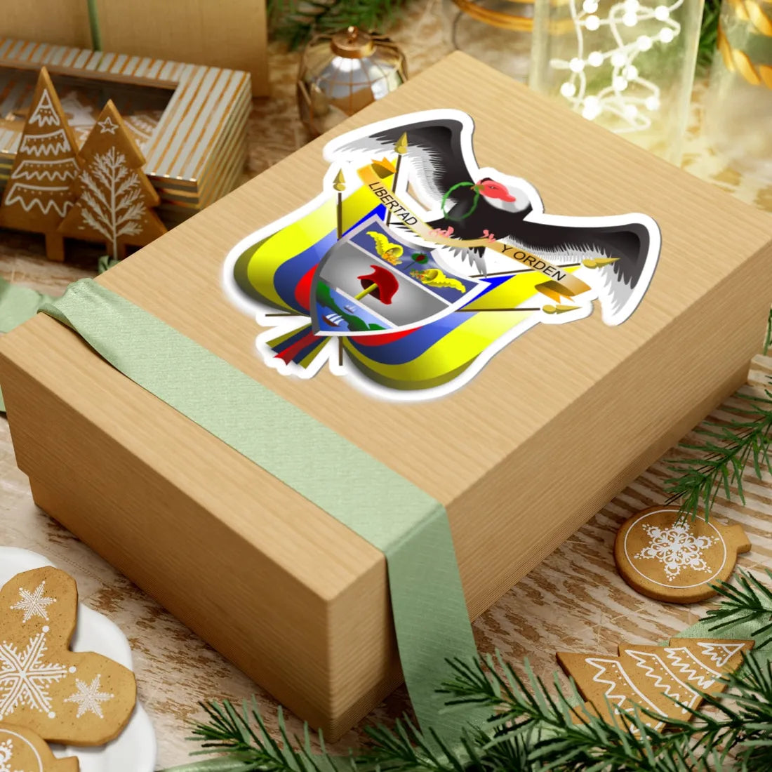 Colombiacoatofarms (Colombia) (Coat of Arms) STICKER Vinyl Kiss-Cut Decal - The Sticker Space