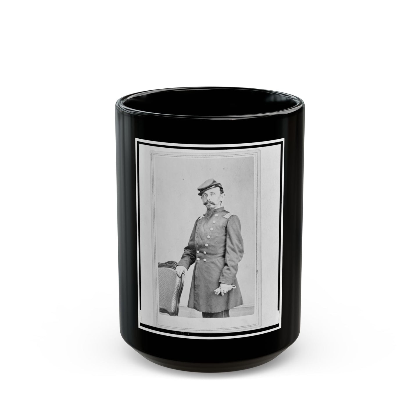 Colonel Adolph Dengler, 43rd Illinois Infantry, Union Officer, Three-Quarter-Length Portrait, Standing, Facing Front (U.S. Civil War) Black Coffee Mug