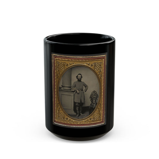 Colonel Felix L. Price Of Co. I, 14th Georgia Infantry Regiment, In Uniform And Cs Buckle With Books (U.S. Civil War) Black Coffee Mug