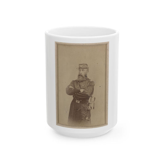 Colonel Francis L. Lee Of 4th Massachusetts Infantry Battalion And 44th Massachusetts Infantry Regiment In Uniform With Sword (U.S. Civil War) White Coffee Mug