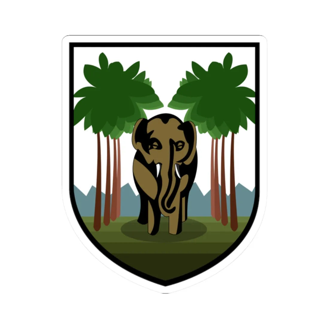 Colonial Seal of Ceylon (Portugal) (Coat of Arms) STICKER Vinyl Kiss-Cut Decal 2 Inch White - The Sticker Space