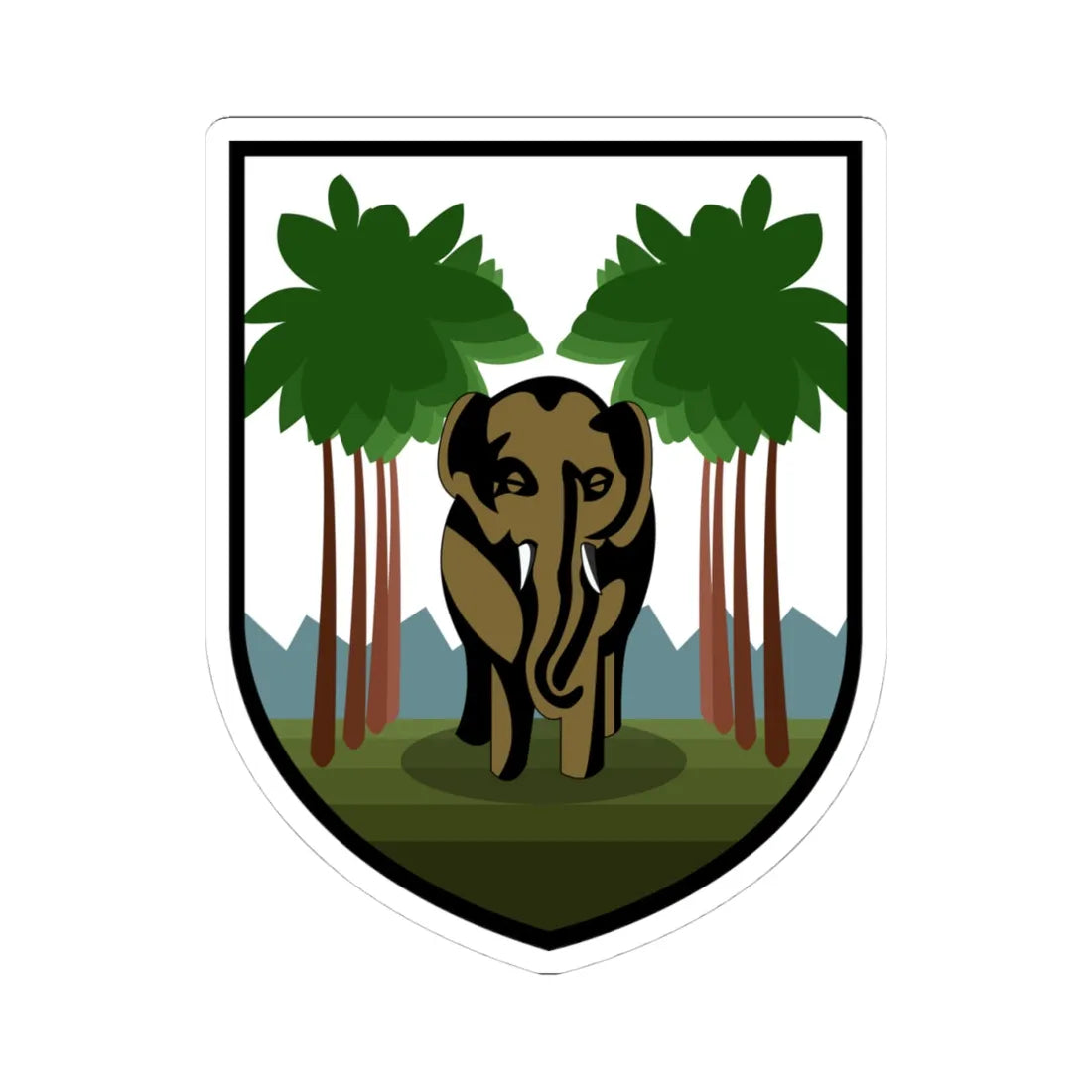 Colonial Seal of Ceylon (Portugal) (Coat of Arms) STICKER Vinyl Kiss-Cut Decal 4 Inch White - The Sticker Space