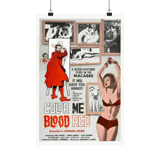 COLOR ME BLOOD RED 1965 - Paper Movie Poster 12″ x 18″ Matte - The Sticker Space