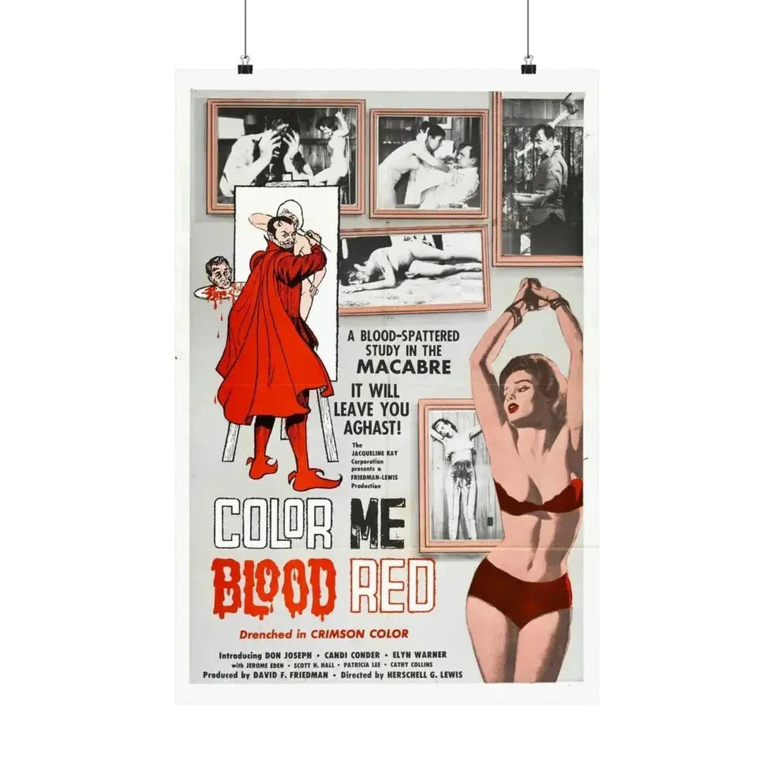 COLOR ME BLOOD RED 1965 - Paper Movie Poster 20″ x 30″ Matte - The Sticker Space