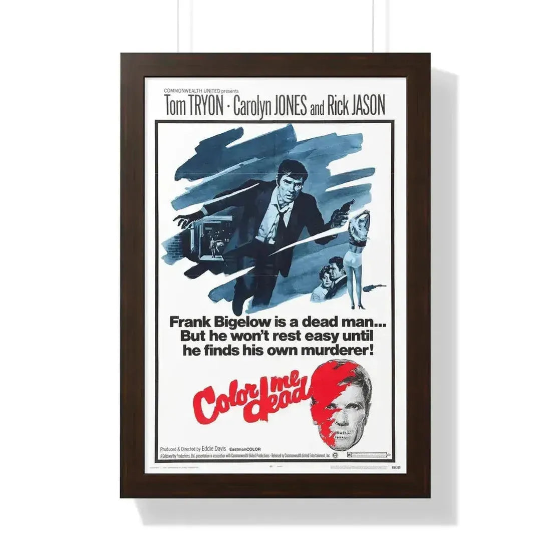 COLOR ME DEAD 1969 - Framed Movie Poster 16″ x 24″ Walnut - The Sticker Space