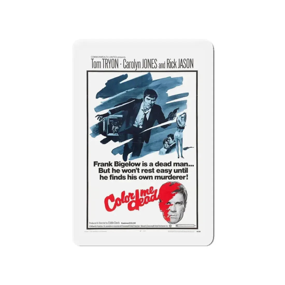 COLOR ME DEAD 1969 Movie Poster - Refrigerator Magnet 4 Inch - The Sticker Space