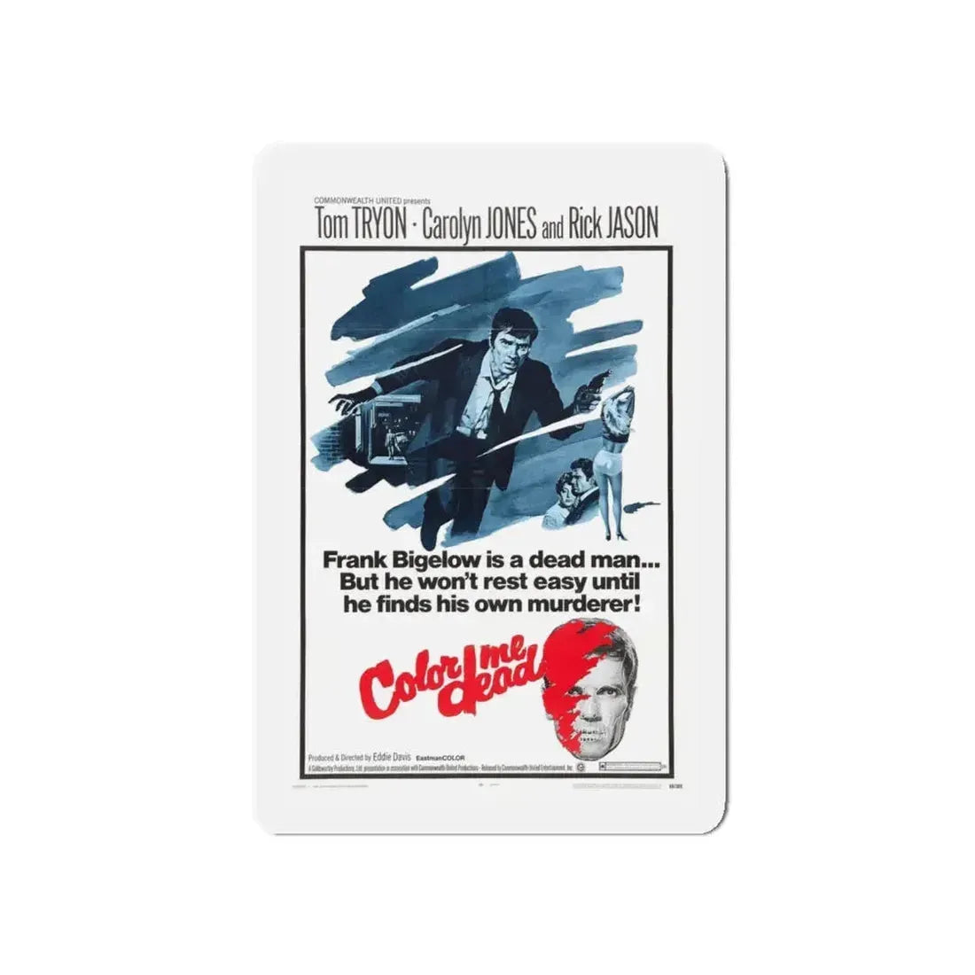 COLOR ME DEAD 1969 Movie Poster - Refrigerator Magnet 5 Inch - The Sticker Space