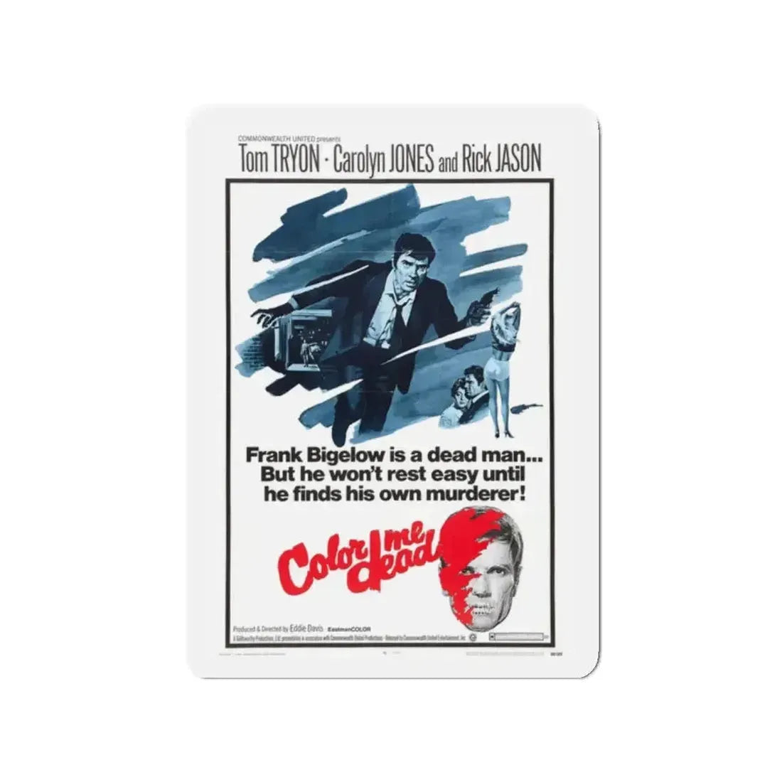 COLOR ME DEAD 1969 Movie Poster - Refrigerator Magnet - The Sticker Space