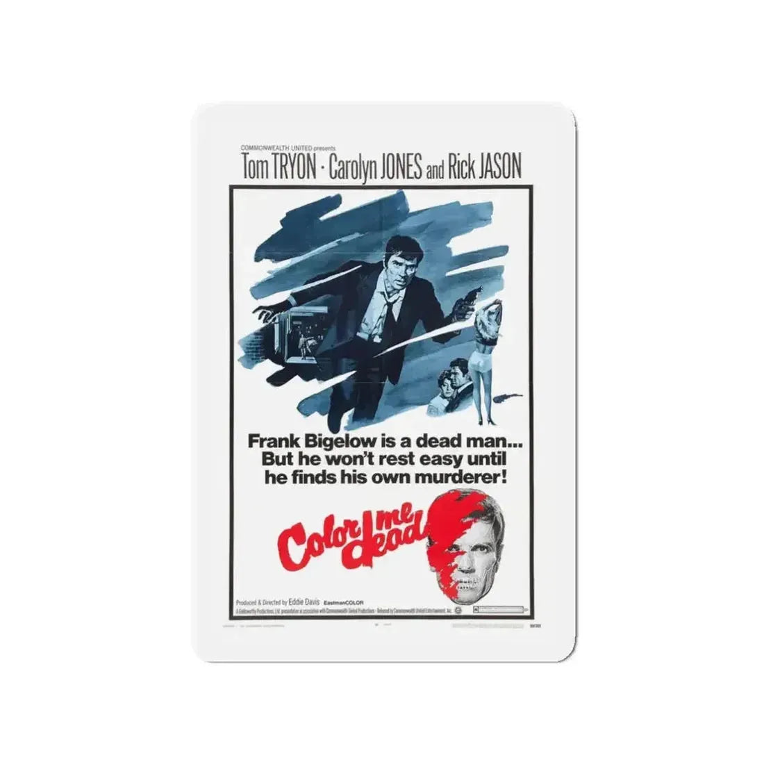 COLOR ME DEAD 1969 Movie Poster - Refrigerator Magnet - The Sticker Space