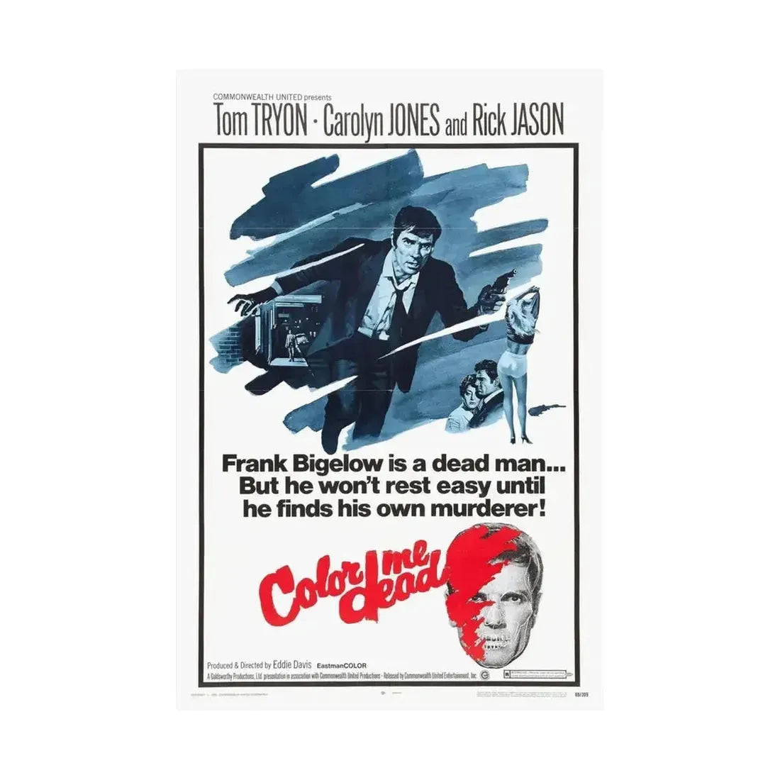 COLOR ME DEAD 1969 - Paper Movie Poster - The Sticker Space