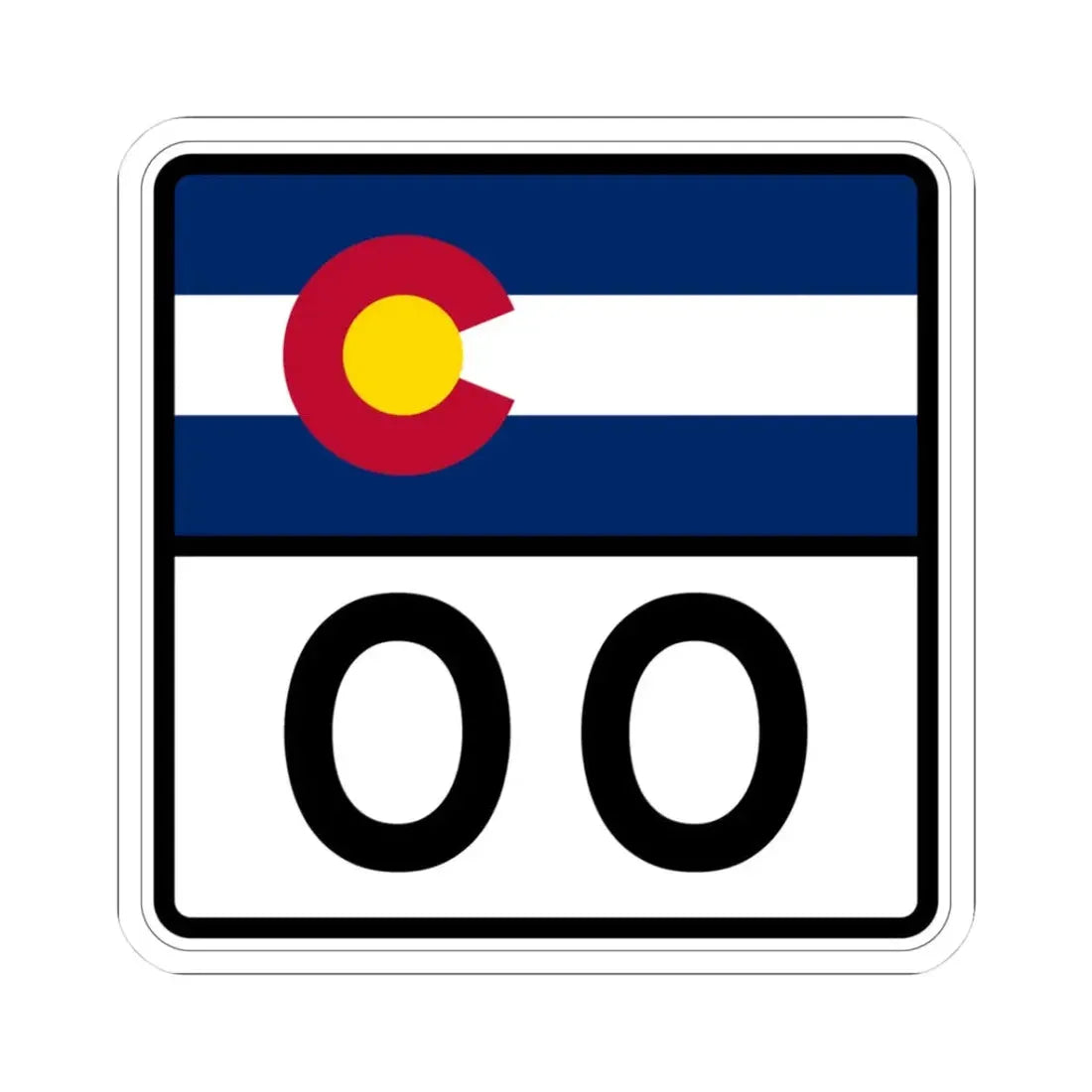 Colorado 00 (Colorado) (Road Sign) STICKER Vinyl Kiss-Cut Decal 3 Inch White - The Sticker Space