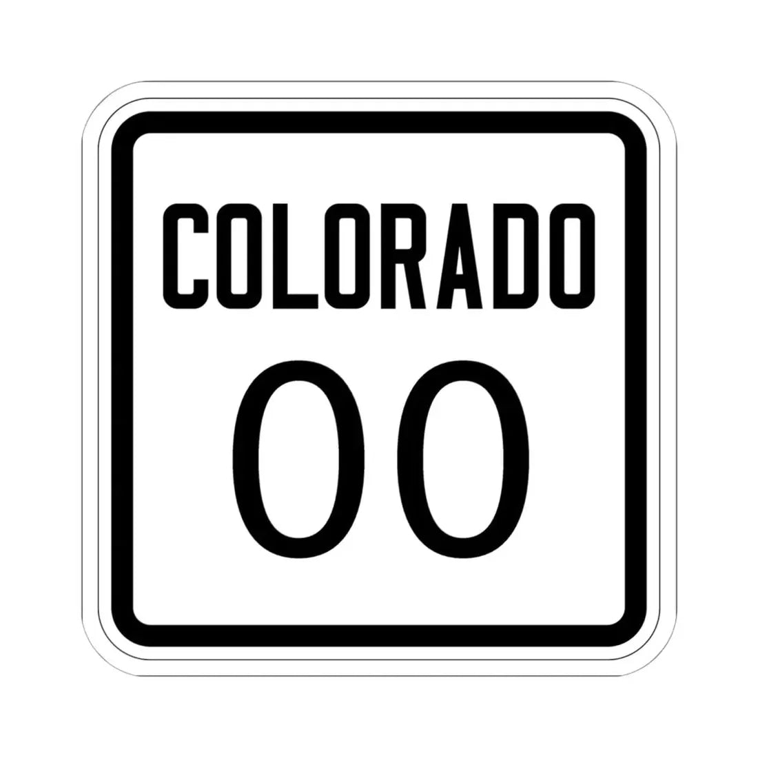 Colorado 000 1926 template (Colorado) (Road Sign) STICKER Vinyl Kiss-Cut Decal 6 Inch White - The Sticker Space