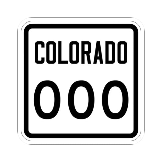 Colorado 000 1946 template (Colorado) (Road Sign) STICKER Vinyl Kiss-Cut Decal 2 Inch White - The Sticker Space