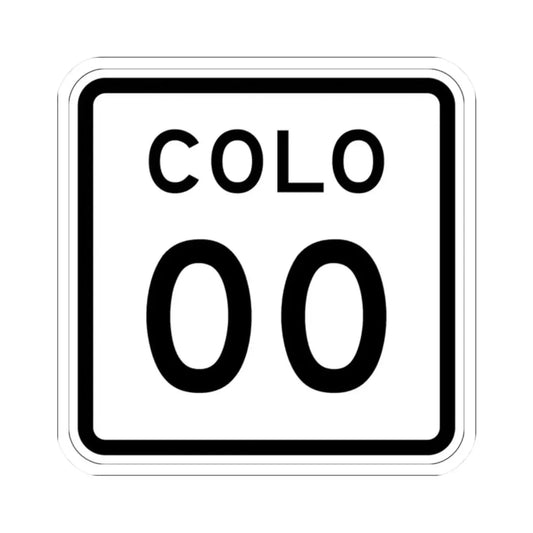 Colorado 000 1952 template (Colorado) (Road Sign) STICKER Vinyl Kiss-Cut Decal 2 Inch White - The Sticker Space