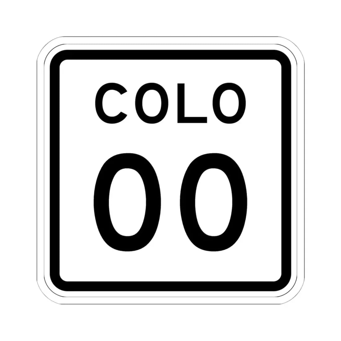 Colorado 000 1952 template (Colorado) (Road Sign) STICKER Vinyl Kiss-Cut Decal 6 Inch White - The Sticker Space