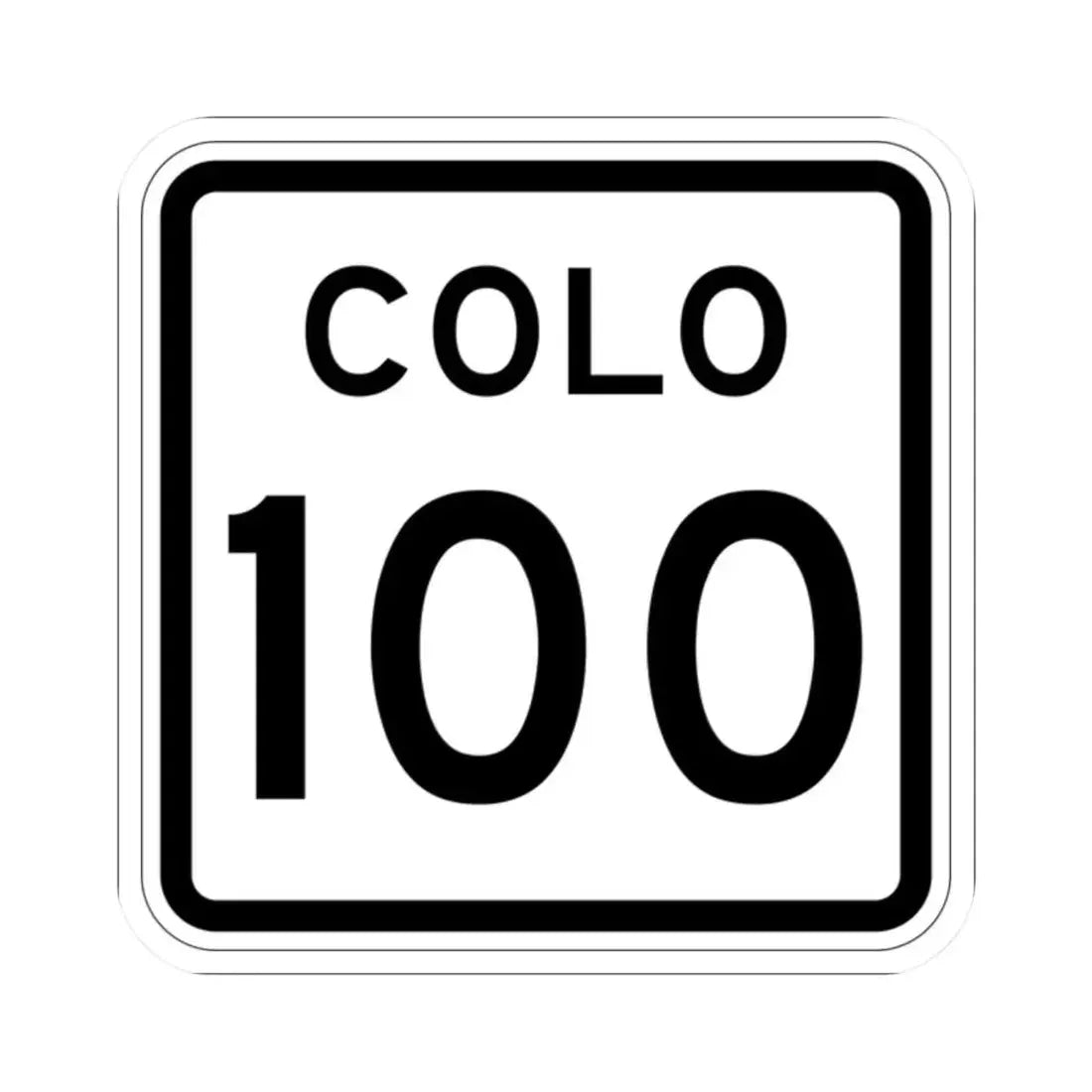 Colorado 100 1952 (Colorado) (Road Sign) STICKER Vinyl Kiss-Cut Decal 2 Inch White - The Sticker Space