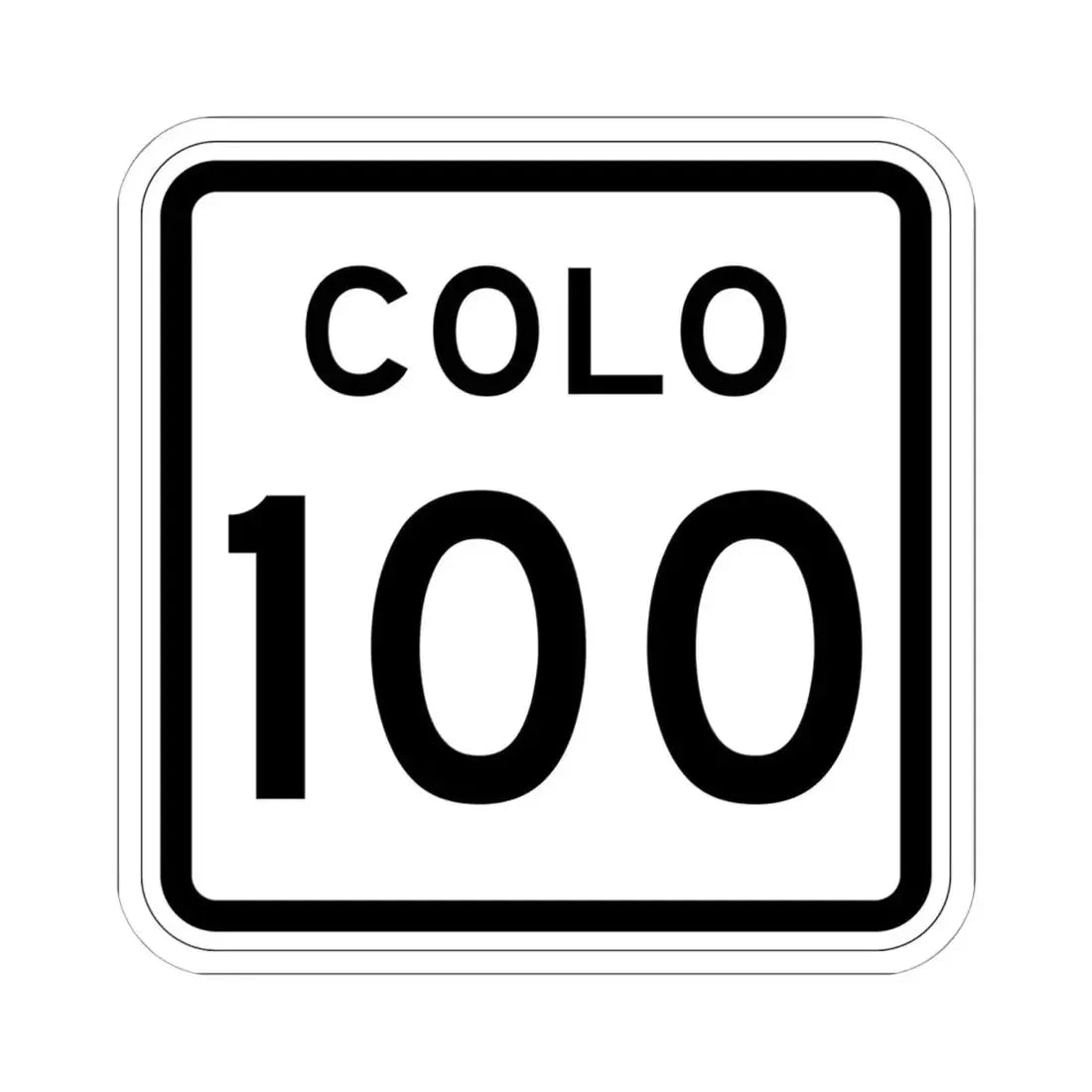 Colorado 100 1952 (Colorado) (Road Sign) STICKER Vinyl Kiss-Cut Decal 6 Inch White - The Sticker Space