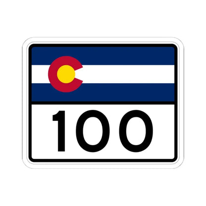 Colorado 100 wide (Colorado) (Road Sign) STICKER Vinyl Kiss-Cut Decal 6 Inch White - The Sticker Space