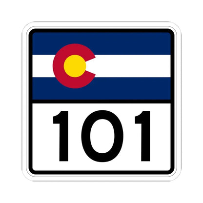 Colorado 101 (Colorado) (Road Sign) STICKER Vinyl Kiss-Cut Decal 4 Inch White - The Sticker Space