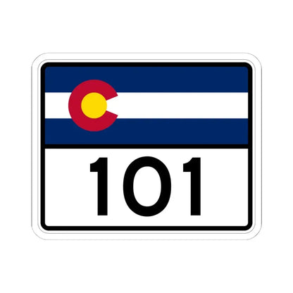 Colorado 101 wide (Colorado) (Road Sign) STICKER Vinyl Kiss-Cut Decal 6 Inch White - The Sticker Space