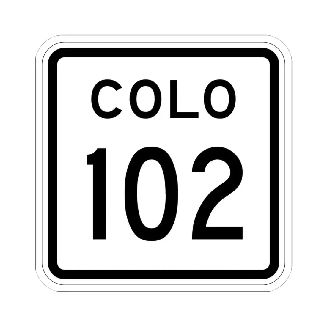 Colorado 102 1952 (Colorado) (Road Sign) STICKER Vinyl Kiss-Cut Decal 4 Inch White - The Sticker Space
