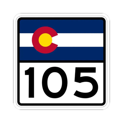 Colorado 105 (Colorado) (Road Sign) STICKER Vinyl Kiss-Cut Decal 3 Inch White - The Sticker Space