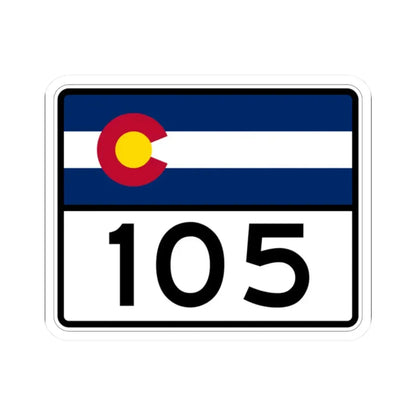 Colorado 105 wide (Colorado) (Road Sign) STICKER Vinyl Kiss-Cut Decal 2 Inch White - The Sticker Space