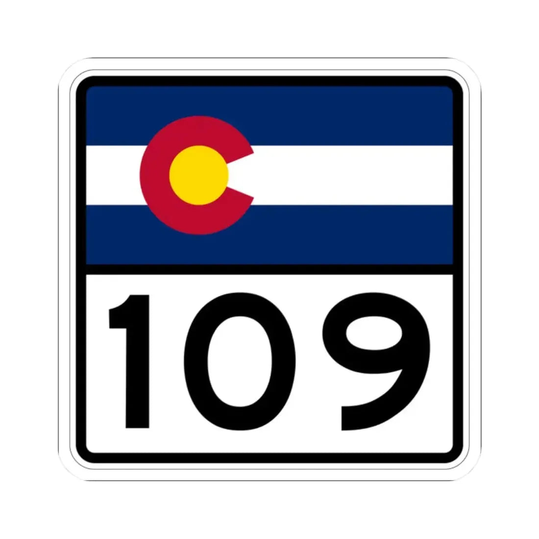 Colorado 109 (Colorado) (Road Sign) STICKER Vinyl Kiss-Cut Decal 2 Inch White - The Sticker Space