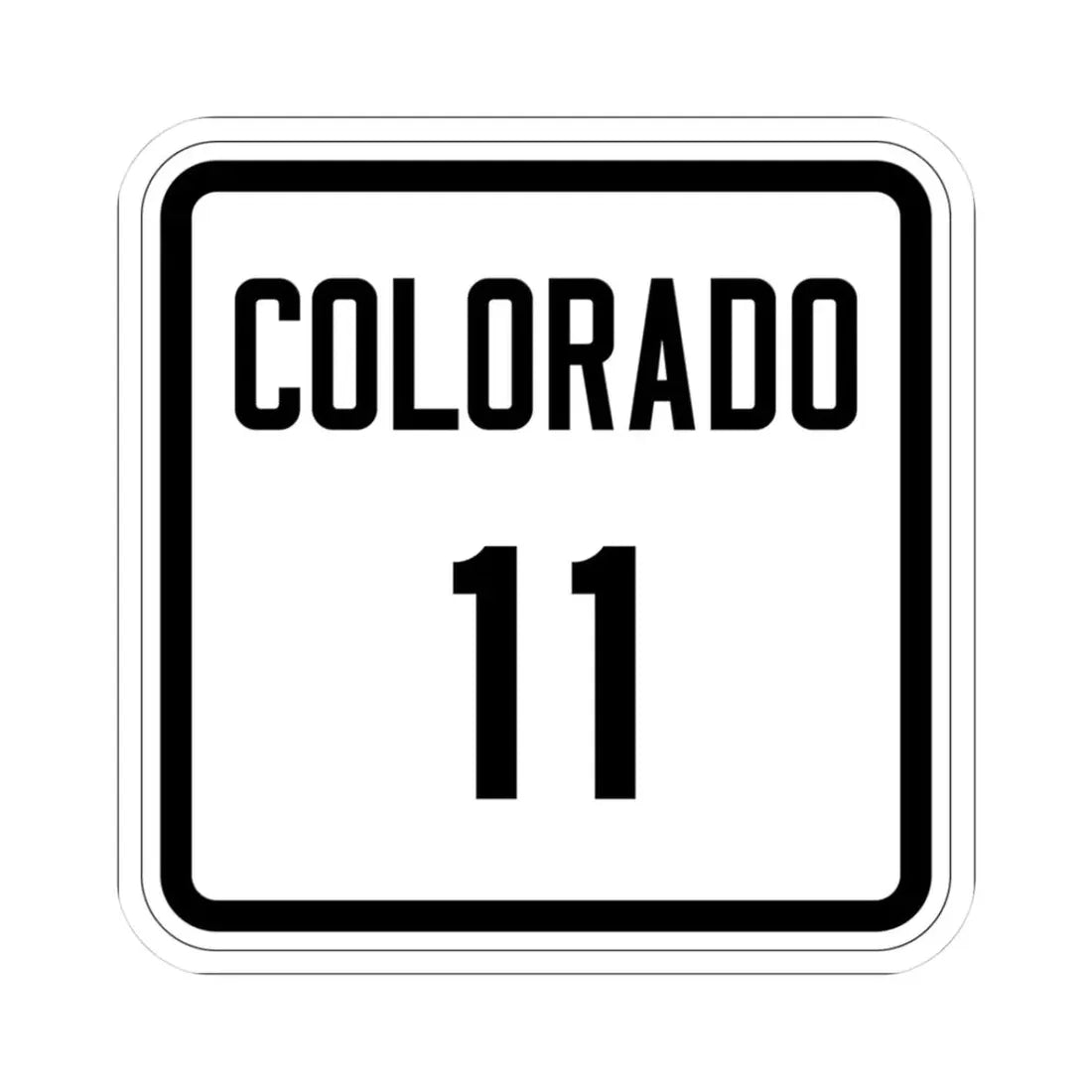Colorado 11 1946 (Colorado) (Road Sign) STICKER Vinyl Kiss-Cut Decal 3 Inch White - The Sticker Space