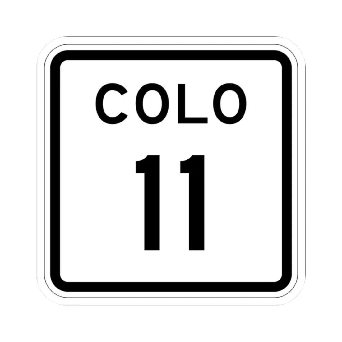 Colorado 11 1952 (Colorado) (Road Sign) STICKER Vinyl Kiss-Cut Decal 2 Inch White - The Sticker Space