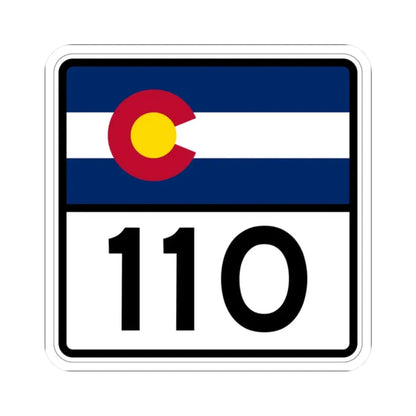 Colorado 110 (Colorado) (Road Sign) STICKER Vinyl Kiss-Cut Decal 2 Inch White - The Sticker Space