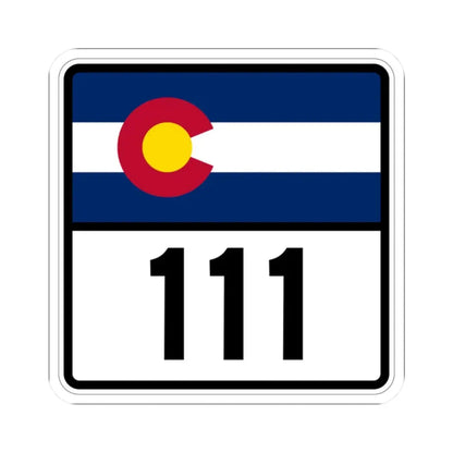Colorado 111 (Colorado) (Road Sign) STICKER Vinyl Kiss-Cut Decal 2 Inch White - The Sticker Space