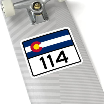 Colorado 114 wide (Colorado) (Road Sign) STICKER Vinyl Kiss-Cut Decal - The Sticker Space