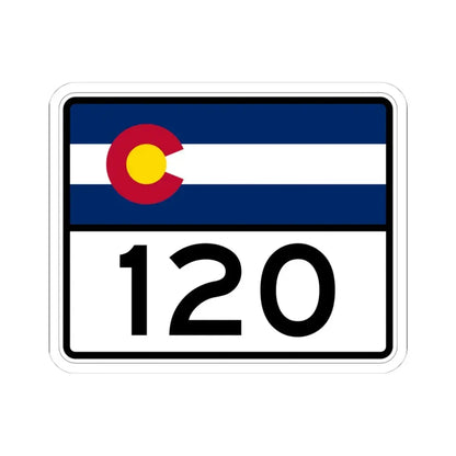 Colorado 120 wide (Colorado) (Road Sign) STICKER Vinyl Kiss-Cut Decal 4 Inch White - The Sticker Space