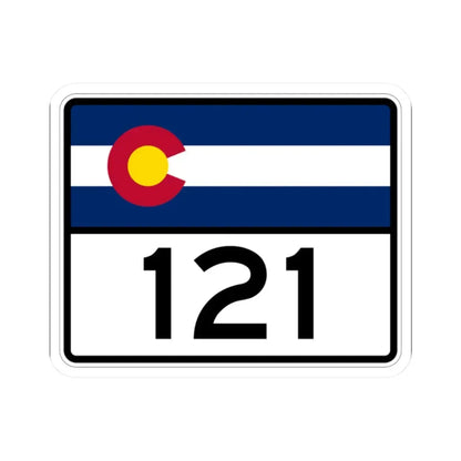 Colorado 121 wide (Colorado) (Road Sign) STICKER Vinyl Kiss-Cut Decal 2 Inch White - The Sticker Space