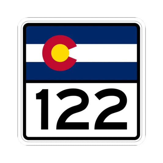 Colorado 122 (Colorado) (Road Sign) STICKER Vinyl Kiss-Cut Decal 2 Inch White - The Sticker Space