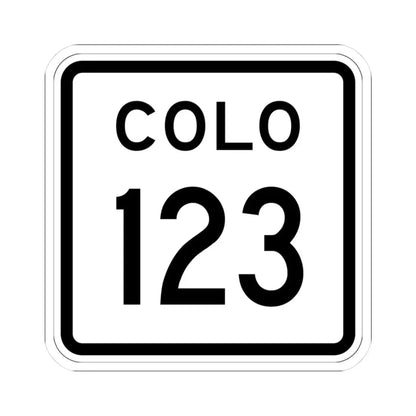 Colorado 123 1952 (Colorado) (Road Sign) STICKER Vinyl Kiss-Cut Decal 3 Inch White - The Sticker Space