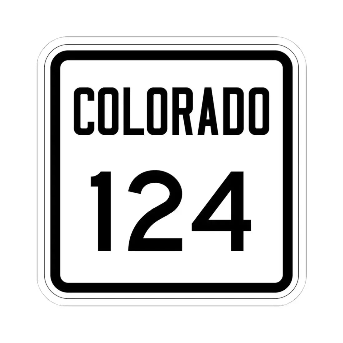 Colorado 124 1946 (Colorado) (Road Sign) STICKER Vinyl Kiss-Cut Decal 4 Inch White - The Sticker Space