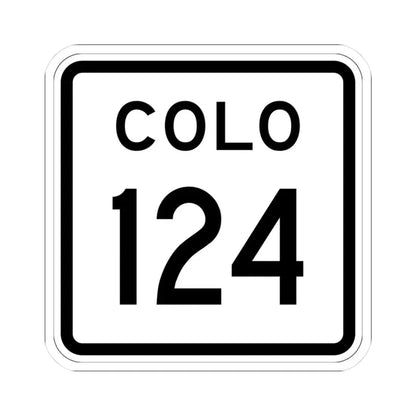 Colorado 124 1952 (Colorado) (Road Sign) STICKER Vinyl Kiss-Cut Decal 3 Inch White - The Sticker Space