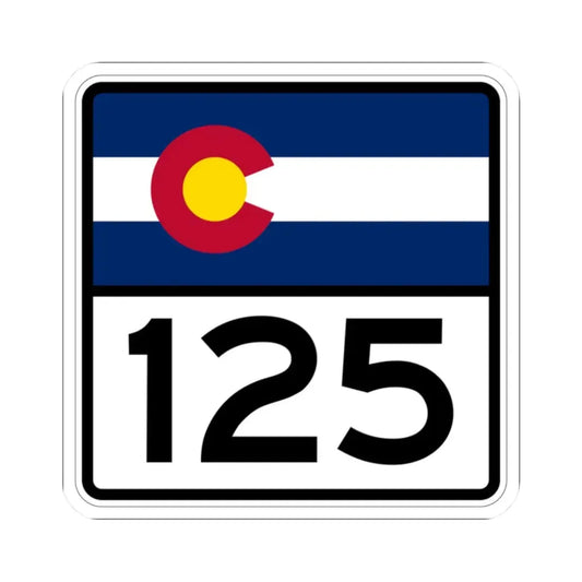Colorado 125 (Colorado) (Road Sign) STICKER Vinyl Kiss-Cut Decal 2 Inch White - The Sticker Space