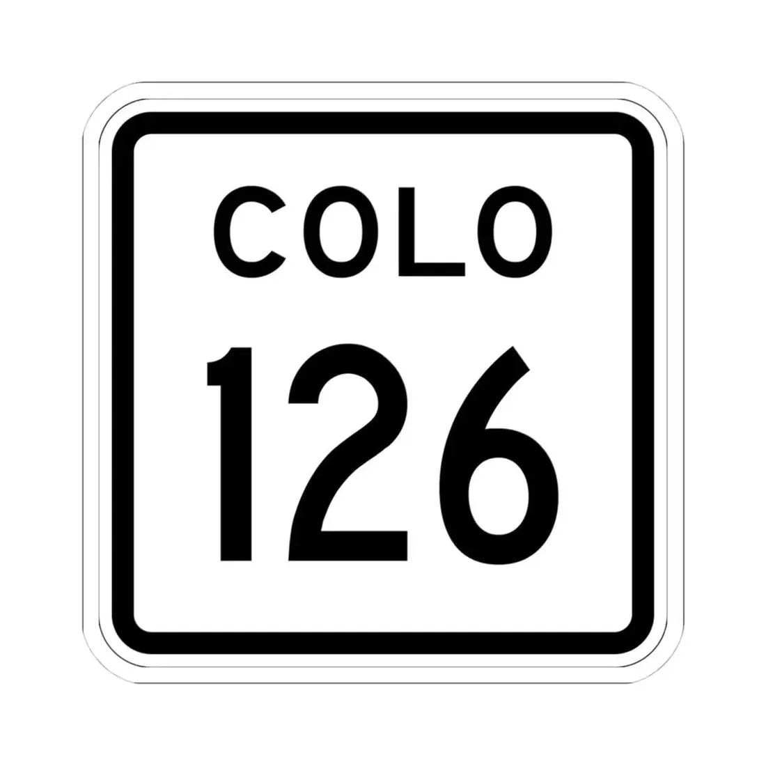 Colorado 126 1952 (Colorado) (Road Sign) STICKER Vinyl Kiss-Cut Decal 4 Inch White - The Sticker Space