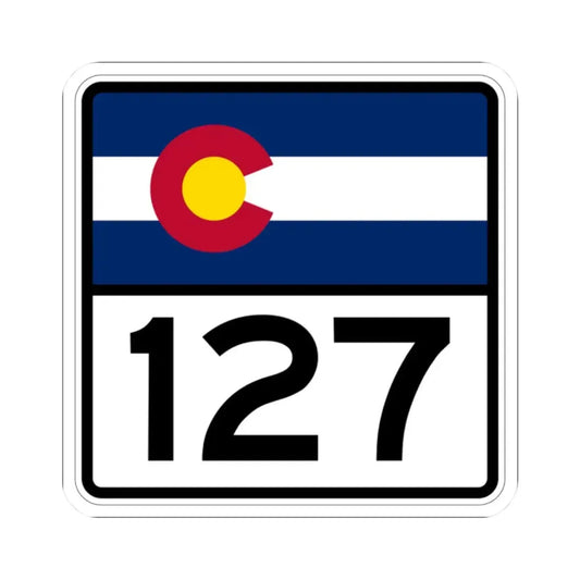 Colorado 127 (Colorado) (Road Sign) STICKER Vinyl Kiss-Cut Decal 2 Inch White - The Sticker Space