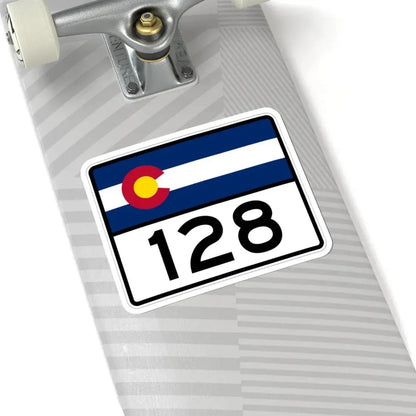 Colorado 128 wide (Colorado) (Road Sign) STICKER Vinyl Kiss-Cut Decal - The Sticker Space