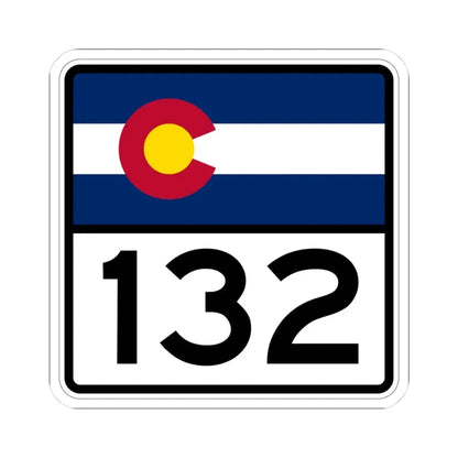 Colorado 132 (Colorado) (Road Sign) STICKER Vinyl Kiss-Cut Decal 3 Inch White - The Sticker Space
