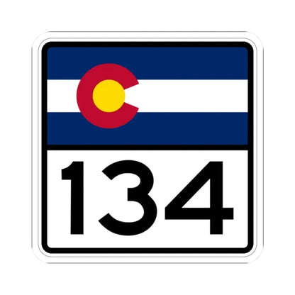 Colorado 134 (Colorado) (Road Sign) STICKER Vinyl Kiss-Cut Decal 2 Inch White - The Sticker Space