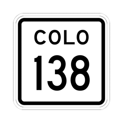 Colorado 138 1952 (Colorado) (Road Sign) STICKER Vinyl Kiss-Cut Decal 6 Inch White - The Sticker Space