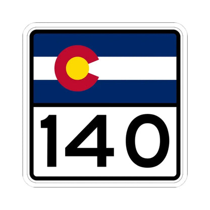Colorado 140 (Colorado) (Road Sign) STICKER Vinyl Kiss-Cut Decal 4 Inch White - The Sticker Space