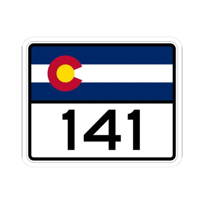 Colorado 141 wide (Colorado) (Road Sign) STICKER Vinyl Kiss-Cut Decal 3 Inch White - The Sticker Space