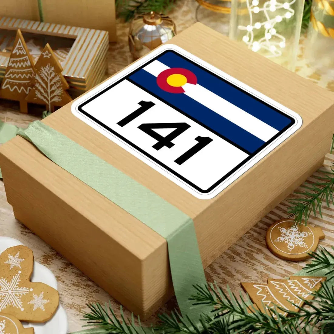 Colorado 141 wide (Colorado) (Road Sign) STICKER Vinyl Kiss-Cut Decal - The Sticker Space